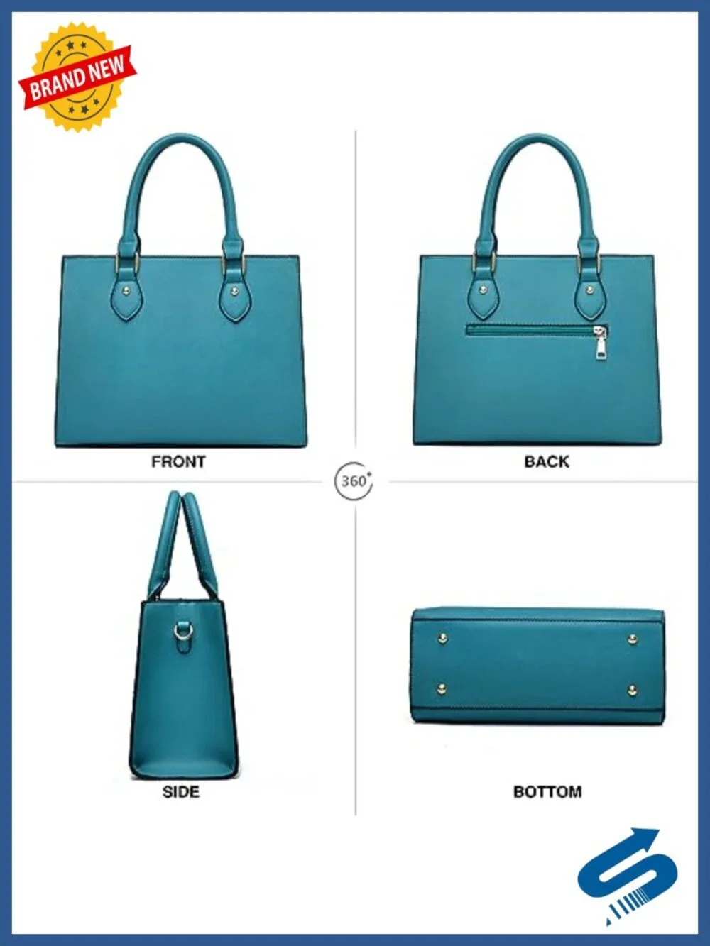 PU Leather Crossbody Tote Satchel Shoulder Bag with Top Handle